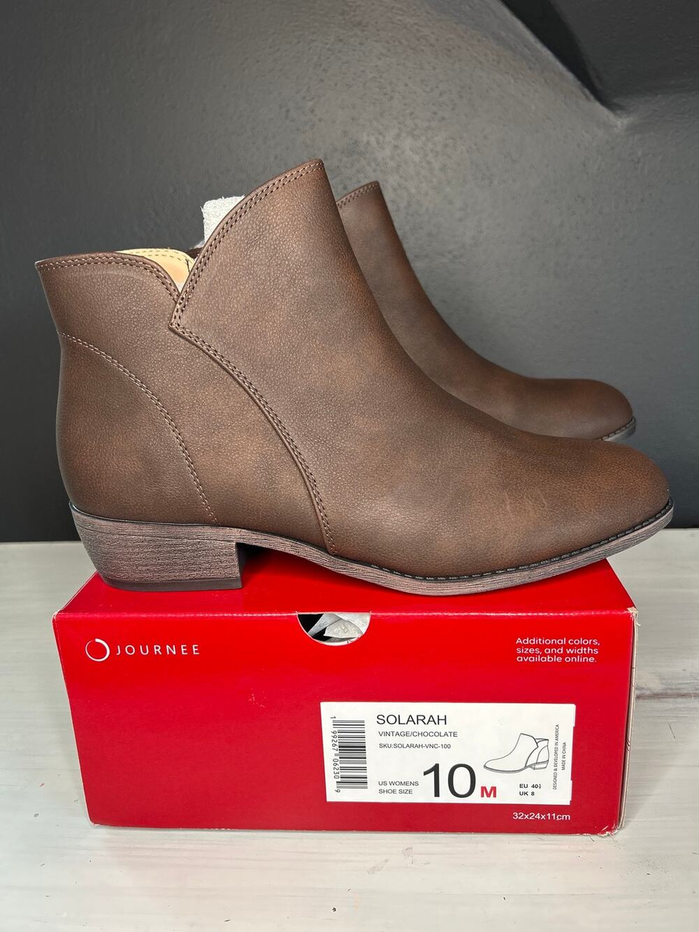 Journee Collection Solarah Pull-On Ankle Bootie Vintage Chocolate Size 10 M